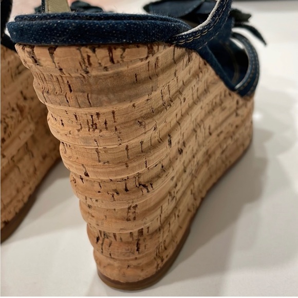 Chanel Denim Camellia Flower Cork Wedges! What are you waiting for??? 😘 - Picture 2 of 4
